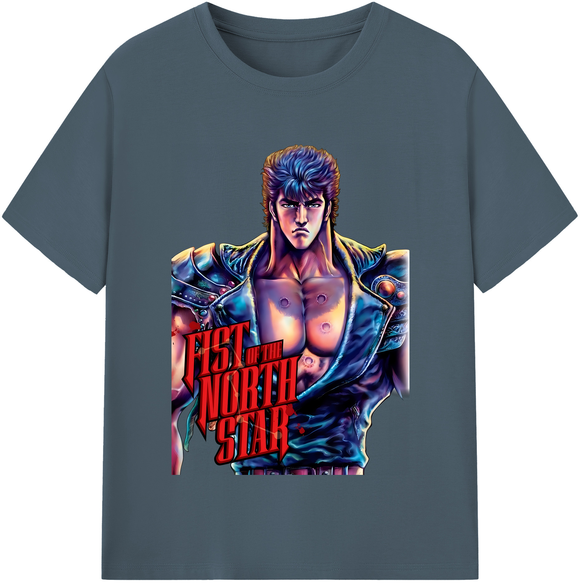 （画像用） 北斗の拳 Fist of the North Star 綿100％半袖Tシャツ（フロントプリント）